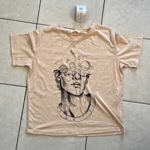 Romwe Cream Graphic T shirt